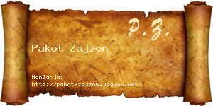 Pakot Zajzon névjegykártya